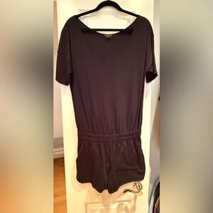 Theory Black Short Sleeve Jumpsuit